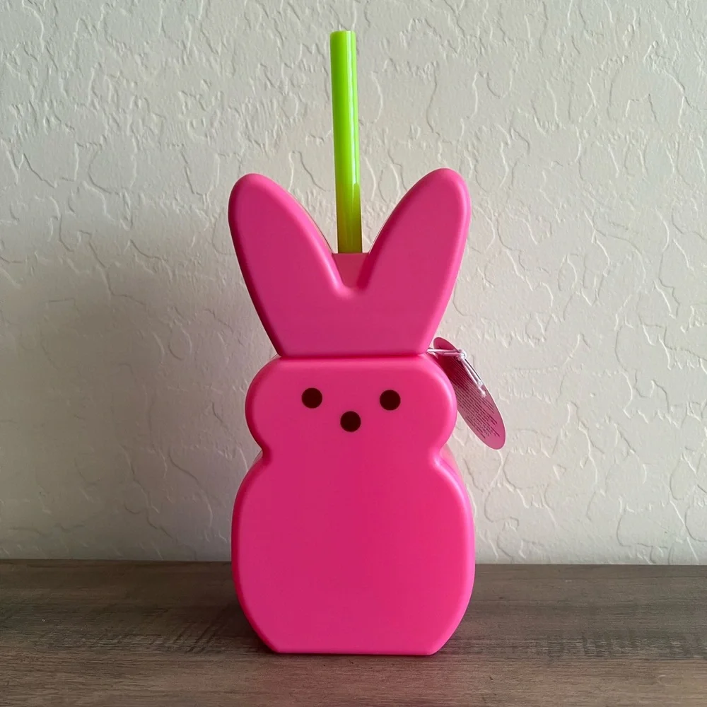 Target Bullseyes PEEPS Bunny Tumbler Cup with Straw -Pink